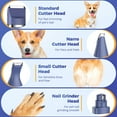 thumbnail image 4 of Oneisall 4 In 1 Dog Paw Trimmer for Small Dogs, N12 Low Noise 2 Speed Dog Grooming Kit Includes 3 Trimmer Heads & 1 Nail Grinder Head, Cordless Dog Clippers for Grooming & Dog Nail Grinder - Navy, 4 of 10