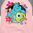 thumbnail image 3 of Monsters Inc. - Floral Group - Toddler & Youth Girls Raglan Graphic T-Shirt, 3 of 5
