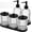 Clear, variant on Yaomiao 5 Pack Bathroom Accessories Set, Modern Bathroom Decor Sets, Glass Liquid Soap Dispenser, Vanity Tray, Toothbrush Holder, Cotton Swab Jars with Lids for Sink Countertop(Clear,Striped)