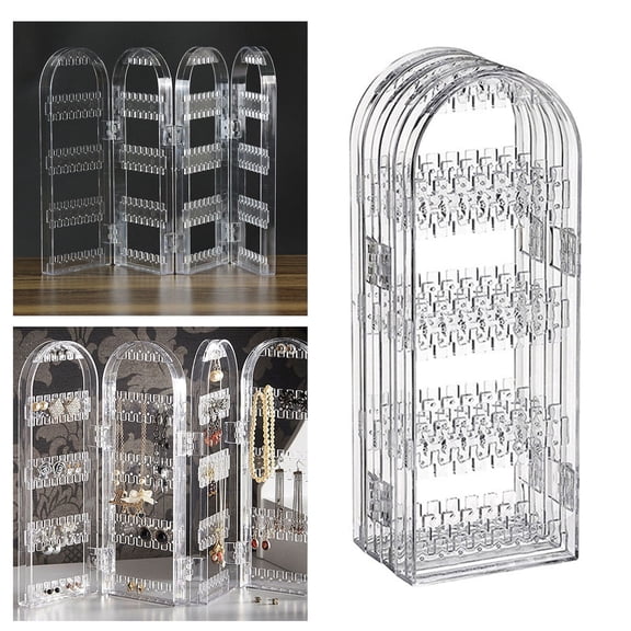1X Storage Rack Earring Organizer/Jewelry Holder Display Rack Stand Dangle and Hoop Earrings Fans Panels Folding Earrings Stud Home Textile Storage