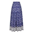 thumbnail image 4 of Leesechin Long Skirts for Women Plus Size Comfortable Daily High Waist Print Retro Dress, 4 of 4