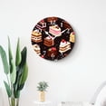 thumbnail image 4 of 12 Inch Wall Clock Battery Operated Silent Clock Decorative for Office, Kitchen, Outdoor, Living Room，Colorful Sweet Cakes Slices Exquisite Art, 4 of 4