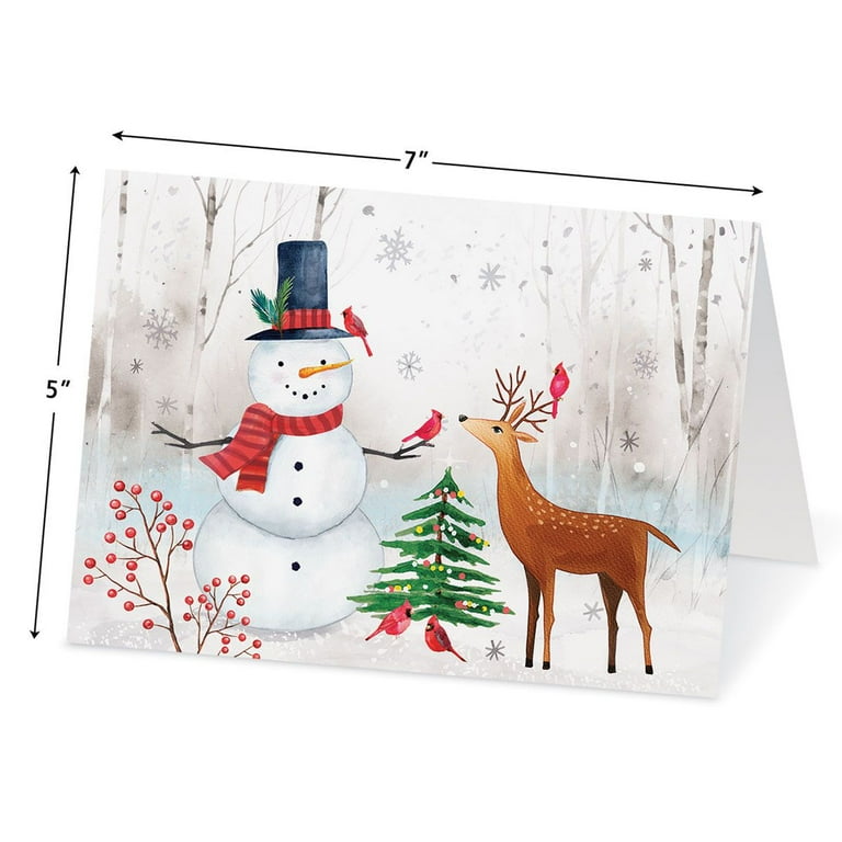Current Snowman Woods Christmas Cards - Greeting Cards Set - Set