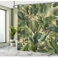 thumbnail image 2 of Ambesonne Green Shower Curtain, Modern Exotics Palm Tree Leaf, 69"Wx75"L, Khaki Teal Pastel Brown, 2 of 4