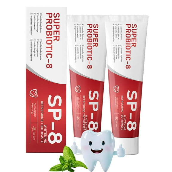 2PCS Sp-8 Probiotics Whitening Toothpaste, Sp-8 Ultra Whitening Toothpaste, Ultra Fresh Mint for Deep Cleaning & Long-lasting Fresh Breath