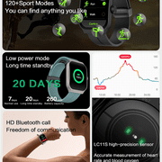 E EYAFA 3D Flexible High-Definition Curved 1.95 inch AMOLED Screen Bluetooth Call Sports Watch for Men and Women-Black