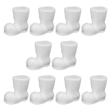 

HOMEMAXS 10pcs Solid Christmas Boots Polystyrene Ornament Diy Christmas Boot Preschool Education Crafts Photography Props Christmas Supplies fopr Kids (White 9cm)