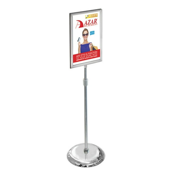 14"W x 22"H Two-Sided Slide-In Floor Stand on Chrome Base