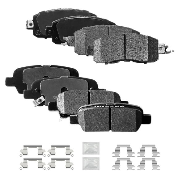 ACB ZONE Front & Rear Disc Ceramic Brake Pads Set for 2013-2018 Nissan Altima 2014-2018 Nissan Leaf, 8 Pieces