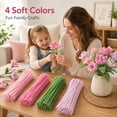 thumbnail image 6 of 400 Pcs Pink Pipe Cleaners Bulk Chenille Stems for DIY Flower Bouquet, Pipe Cleaner Flower Kit with Floral Wires, Gardening Tape, Stamens, Ribbon & Video Tutorial, 4 Pink Tones + Green, 6 of 7