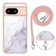 thumbnail image 3 of Funda para Google Pixel 8, antiarañazos, suave, con diseño de mármol y correa cruzada., 3 of 5