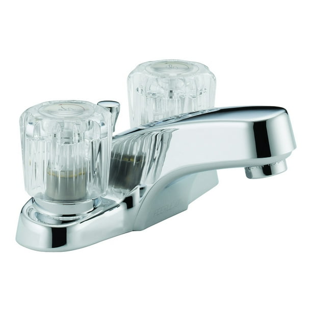 Peerless Cartridge Chrome Two Handle Lavatory Faucet 4 in.