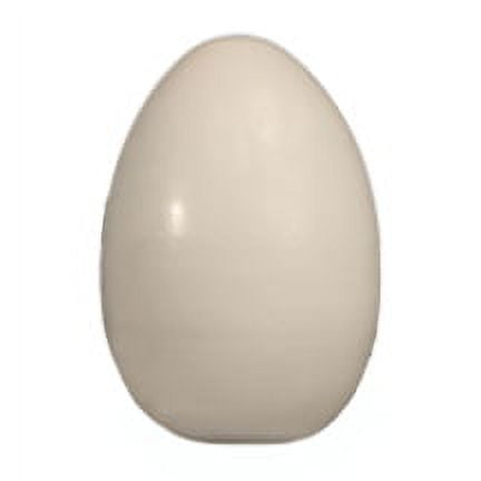 1 Pc White Wood Hen Eggs 2-1/2" tall x 1-5/8" wide Egg has flat bottom for standing