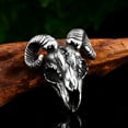 thumbnail image 5 of ZMY Home Stainless Steel Party Jewelry Long Chain Demon Ram Horned Goat Skull Pendant Necklace, 5 of 7