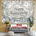 thumbnail image 3 of Silver Happy Anniversary Backdrop Sparkling Diamond Anniversary Photography Background Elegant Silver Glitter Anniversary Party Decorations Banner Supplies Photo Booth Props, 3 of 4