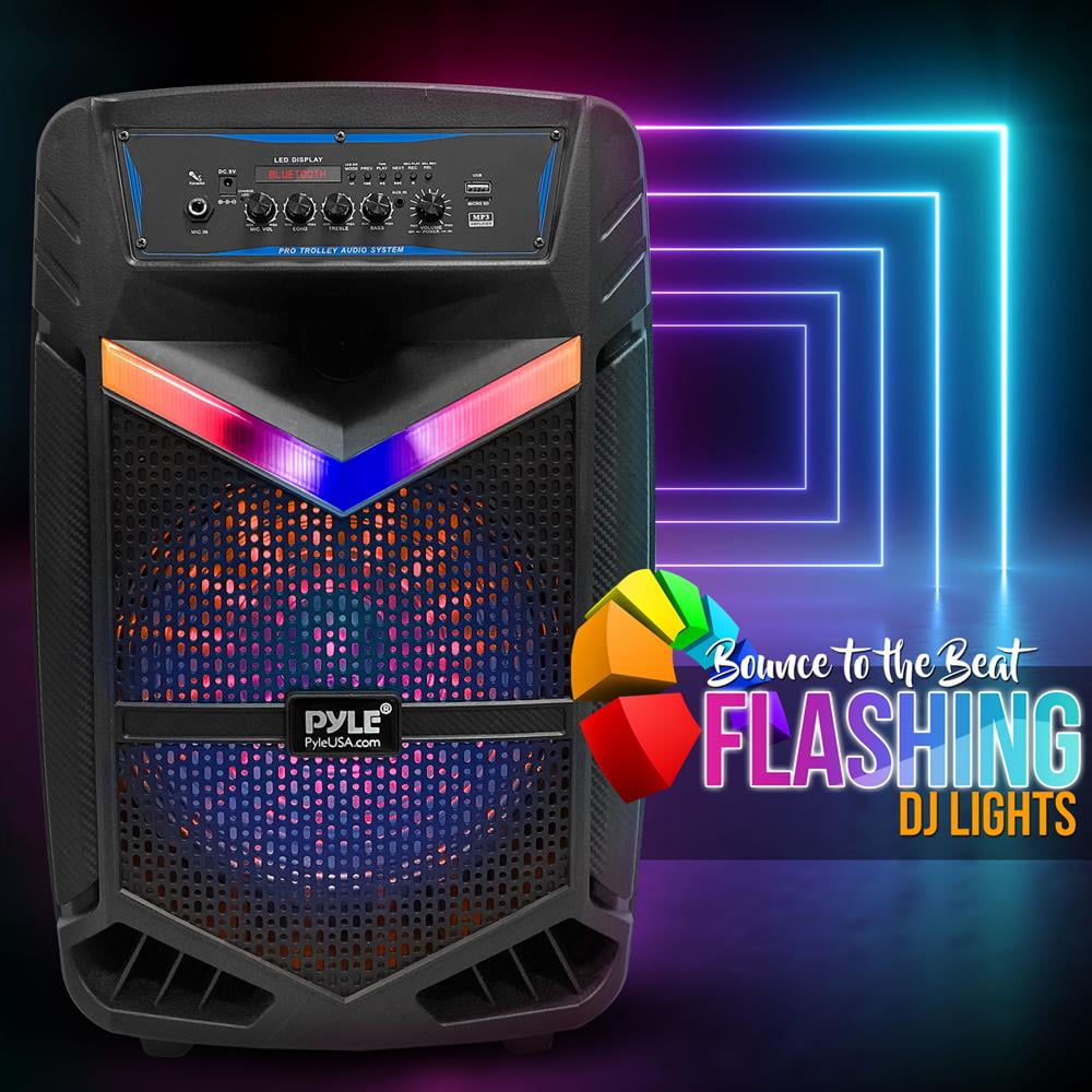 Pyle Portable Bluetooth Speaker System 600W Rechargeable Outdoor Bluetooth Speaker Portable System