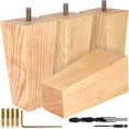 thumbnail image 1 of Juego de 4 patas cuadradas para muebles de madera de fresno Airy Abode: elija su tamaño y color, 1 of 5
