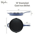 thumbnail image 2 of Ayesha Curry Enameled Cast Iron 12" Skillet with Helper Handle and Pour Spouts, Anchor Blue, 2 of 8