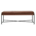 thumbnail image 2 of SAFAVIEH Kara Cushioned X Bench Brown / Black, 2 of 8