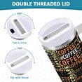 thumbnail image 5 of 40 oz Tumbler with Handle Lid and Straw Insulated Water Tumbler Stainless Steel Water Cup Mug Bottle Reusable Cup Holder Friendly Coffee Letter Print, 5 of 6