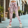 thumbnail image 4 of COEQINE Women High Waisted Yoga Pants with Pockets Elastic Tummy Control Buttery Soft Running Workout Leggings Cherry Blossom Pink Casual Comfortable Tights for Meeting, L, 4 of 7