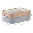 thumbnail image 4 of Unique Bargains Storage Bin with Handle Fabric Cube Grey/Brown 14*10*6.5in, 4 of 8