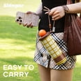 thumbnail image 6 of Sidagar 18 oz Yellow Plaid Ceramic Lined Insulated Tumbler with Straw, Leakproof Lid, 6 of 10
