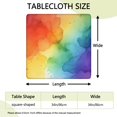 thumbnail image 2 of Rainbow Tie Dye Ink Pattern Square Fitted Tablecloth with Elastic Edge,Square Table Cover,Washable Elastic Table Cover for Home Kitchen Party Decor 34"x34", 2 of 6