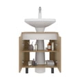 thumbnail image 2 of FM FURNITURE  Jerome Under Sink Storage Cabinet with Open Shelves for Bathroom Organization, Natural oak, 2 of 5