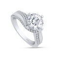 thumbnail image 2 of AFFY 1.75CT Center 7.5mm Round Moissanite Engagement Ring for Women 14K White Gold over Silver-7.5, 2 of 7
