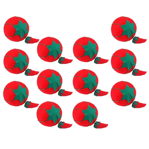 HONITANO 12Pcs Lovely Pin Cushion Red Cloth with Organizer for DIY Sewing Aid