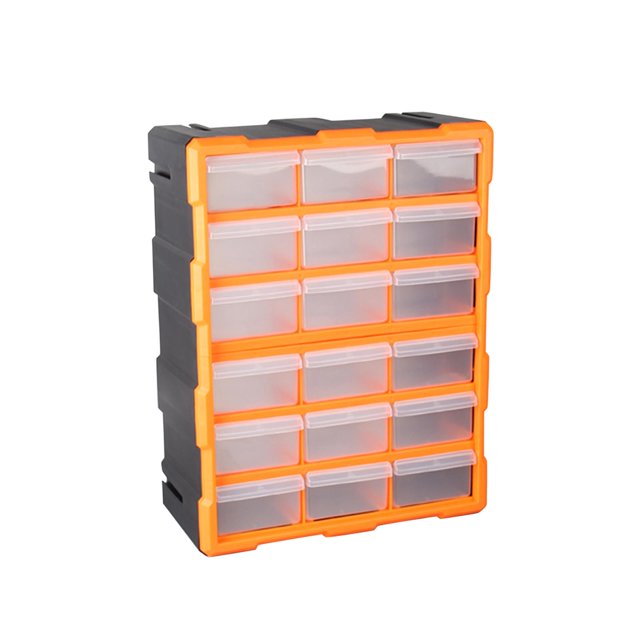 18 cajones organizador de piezas pequeñas gabinete artesanal, almacenamiento de herramientas de hardware cofres de herramientas de montaje en pared