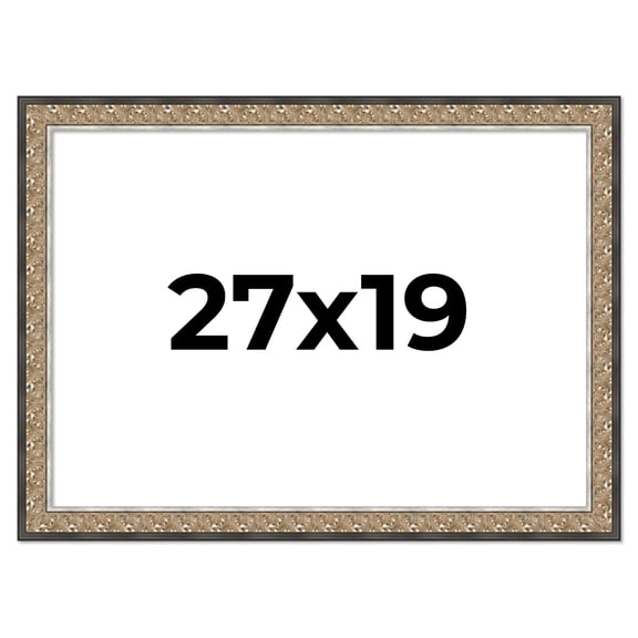 27x19 Frame Silver Real Wood Picture Frame Width 1.75 Inches | Interior Frame Depth 0.5 Inches |