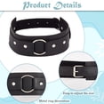 thumbnail image 6 of 2Pcs Black Gothic Imitation Pu Leather Armband Bracelets Strap Mens Punk Rock Cuff Wrap Bangle Bracelet Adjustable Goth Wristband with Ring Bulk, 6 of 7