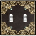 thumbnail image 1 of Metal Light Switch Plate Cover Black Yellow French Victorian Frame FRA003, 1 of 13
