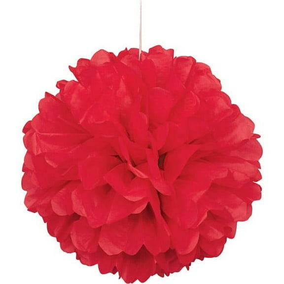Tissue Paper Pom Pom, 16 in, Red, 1ct