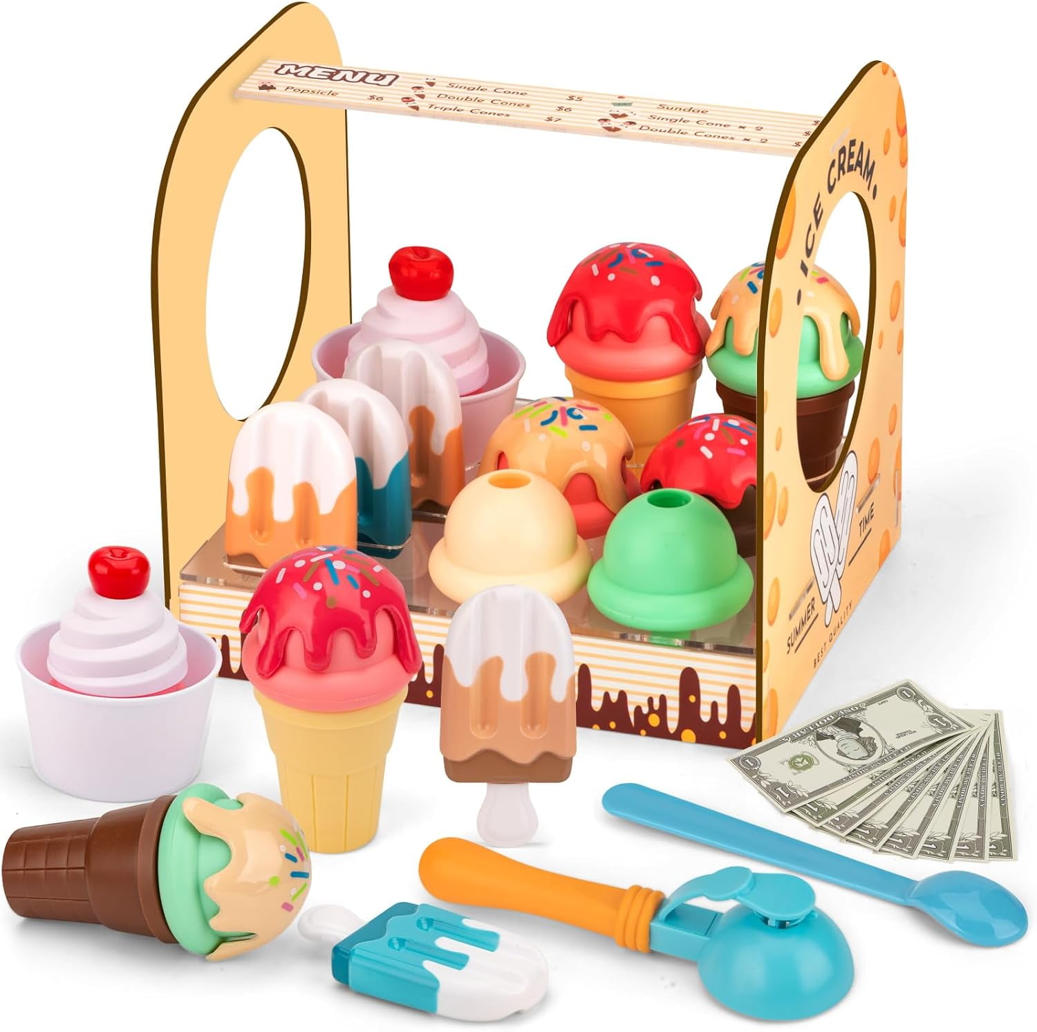 Ice Cream Toy VEVOR For Kids Pretend Play Ice Cream Shop For Kids