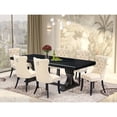thumbnail image 4 of Luxe by East West Furniture 7 piece kitchen dining set of a rectangular table and 6 modern chairs, 4 of 7