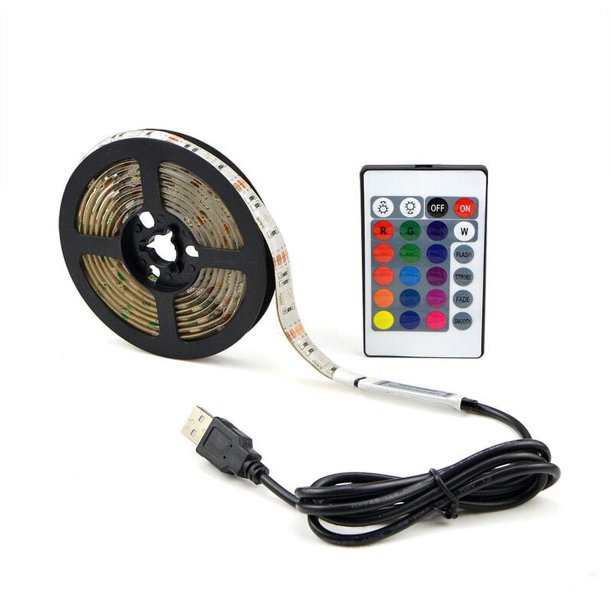 Luces LED USB, 5 V, 6.6 ft, 120 LED, tiras LED de color blanco cálido con cable USB, retroiluminación para TV de escritorio, iluminación decorativa de cocina, iluminación de cuerda, no resistente al