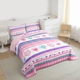thumbnail image 3 of Castle Fairy Teens Cartoon Love Heart Twin Comforter Sets,Geometric Plaid Bedding Set, 3 of 8