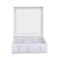 thumbnail image 2 of Wooden Tea Box Organizer with Clear Acrylic Top Window 9 Compartments Tea Bag Holder Multi Functional Storage Box for Kitchen Office Home, 2 of 7