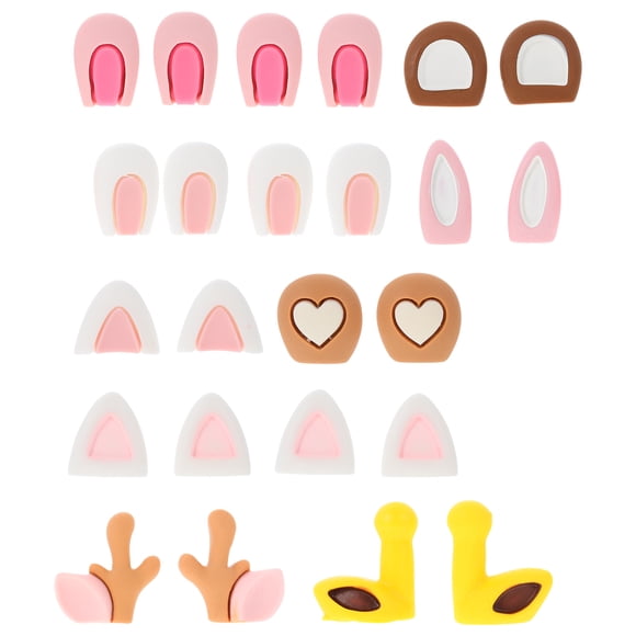 KAKOWELY 12 pares de orejas de animales de resina para hacer tú mismo, accesorios para carcasas de teléfonos móviles, diademas, accesorios para hacer manualidades