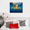 thumbnail image 4 of COMIO  Turtles Picture Canvas Prints Underwater World Sea Life Decoration Wall Artwork Gallery Wrapped Ready to Hang for Coastal Sea Theme Room, 4 of 4