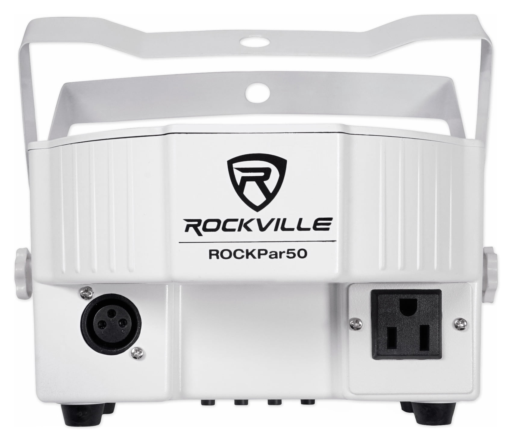 Rockville RockPAR50 White Compact 24W LED RGB Par Can DJ/Club/Stage Wash Light, DMX Control, Daisy-Chain Power, Sound-Activated, for Parties, Weddings, and Live Performances