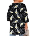 thumbnail image 6 of TaTaai Women Plus Size Fashion T-Shirt Random Print Crew Neck Chest Cutout 3/4 Sleeve Spring Summer Casual Base Top Ladies Daily Gathering Wear Soft Breathable Non-See-Through Top Gift, 6 of 6