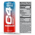 thumbnail image 3 of C4 Smart Energy Drink - Sugar Free Performance Fuel & Nootropic Brain Booster, Coffee Substitute or Alternative | Cherry Berry Lime 12 Oz - 12 Pack, 3 of 3