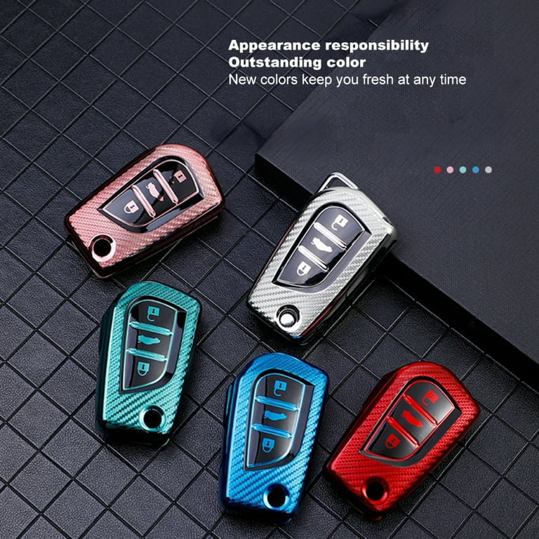 3pcs/set White Tpu Car Key Case Protective Cover To Prevent Scuffs & White  Gem Car Keychain With Screwdriver, Suitable For Toyota 4-button Smart Car  Keys