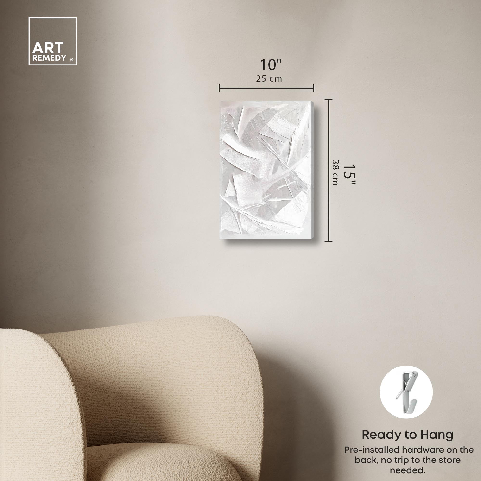 Thick White Texture II Canvas White Wall Art by Art Remedy, Gallery Wrapped, 10 x 15