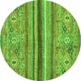 thumbnail image 1 of Ahgly Company Indoor Round Abstract Green Modern Area Rugs, 4' Round, 1 of 4
