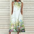 thumbnail image 1 of SMihono Robe d'Été pour Femmes Grande Taille Mode Femmes Été Décontractée Imprimé Poche Sans Manches Ample Longue Robe, 1 of 8